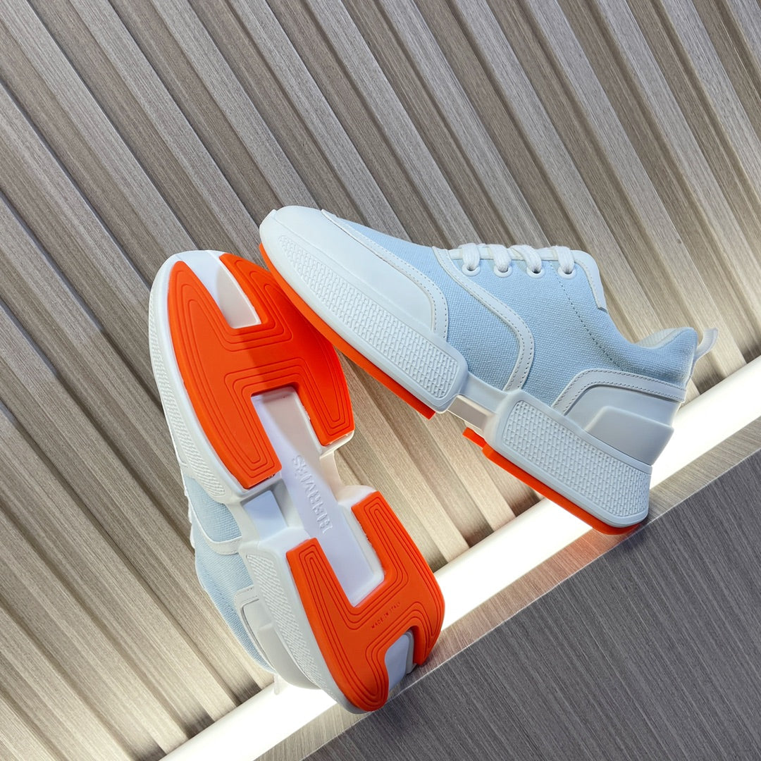 HERMES GIGA SNEAKER BLUE PASTEL MIX WHITE CALFSKIN