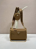Prada Re-Edition Nylon Multi-Pocket Shoulder Bag with Mini Pouch – Caramel
