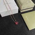 Van Cleef & Arpels Red Butterfly Pendant Necklace